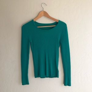 💚 SOLD - BRIGHT TEAL RIBBED SWEATER